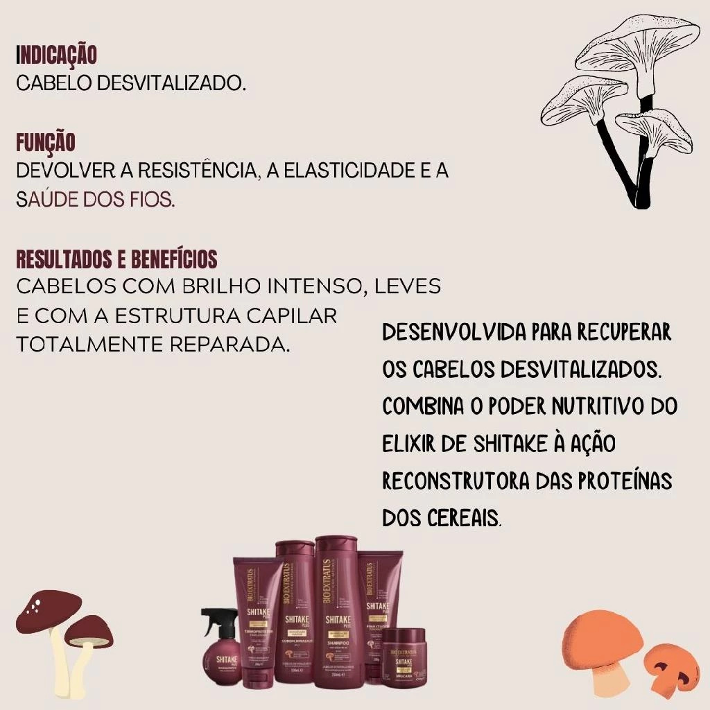 Shampoo Shitake Plus Bio Extratus 1L - Imagem 4