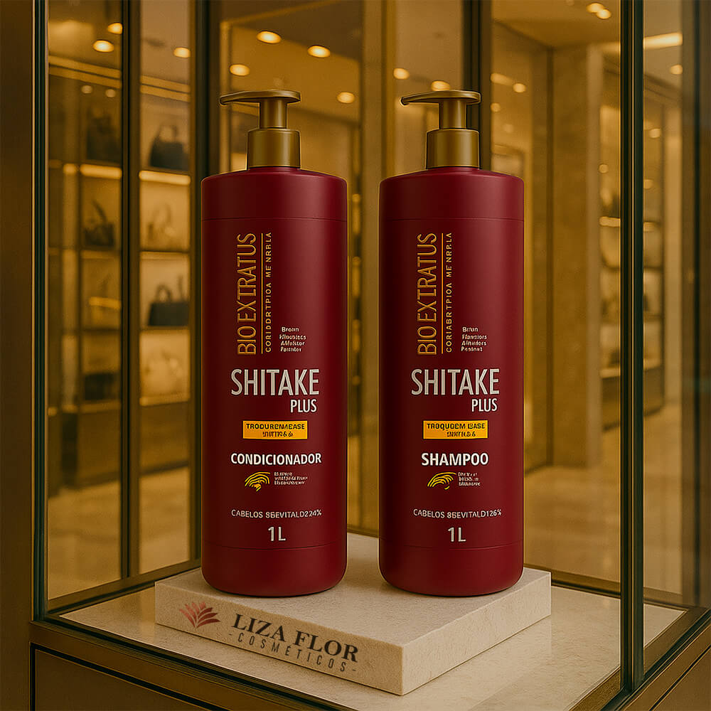 Kit Shampoo + Condicionador Shitake Plus Bio Extratus 1L - Imagem 2