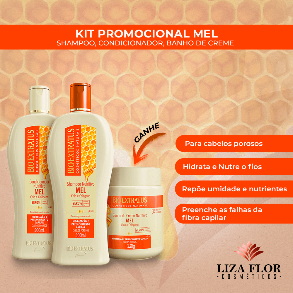 Kit Bio Extratus Mel Nutritivo Cabelos Secos e Danificados - Imagem 2