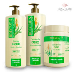 Kit Cachos 1L Shamp + Condic + Banho de Creme | Bio Extratus