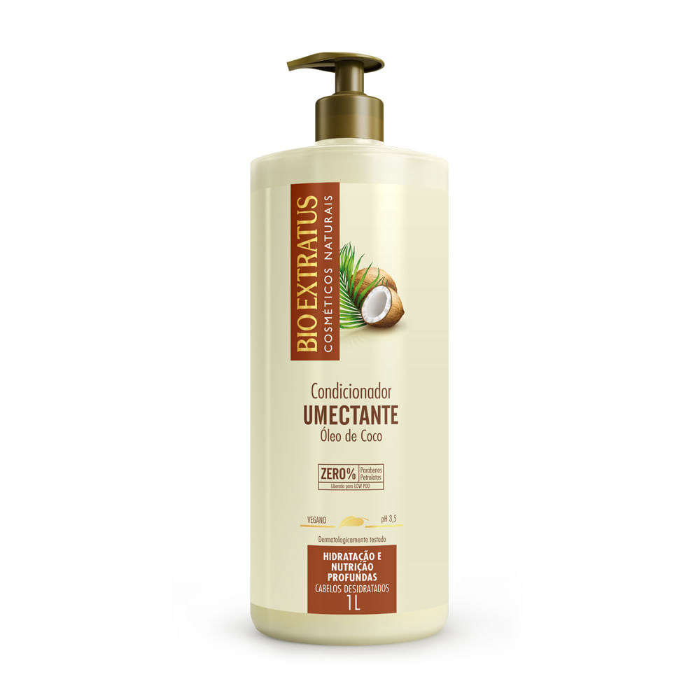 Condicionador Umectante Bio Extratus 1L Óleo de Coco | Hidratação Profunda, Nutrição e Anti-Ressecamento